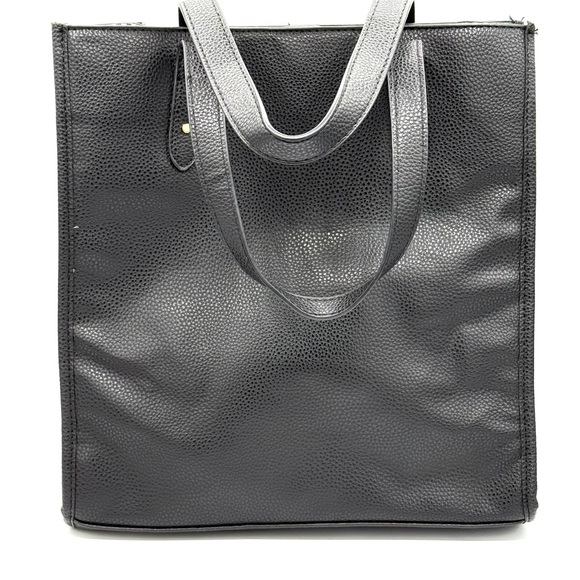 Alexis Bendel Black Faux Pebbled Leather Tote & Crossbody - Like New! - Picture 7 of 16